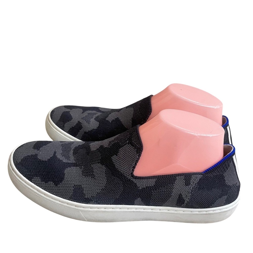 Rothy's "The Original Slip-On" Sneakers in Black/Gray Camo Print Sz 9 pre owned